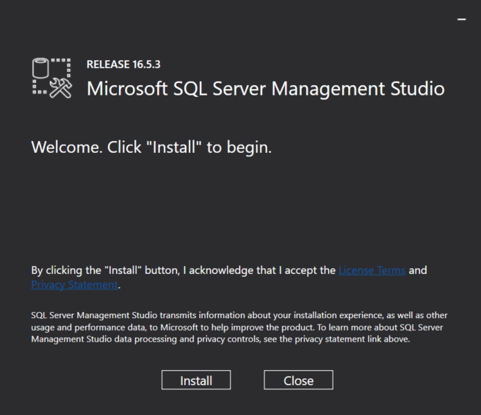 SQL Server Management Install